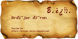 Brájer Áron névjegykártya