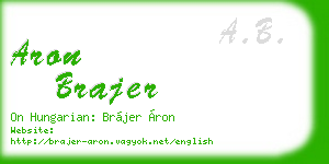 aron brajer business card
