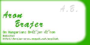 aron brajer business card